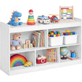 Meuble de rangement Montessori pour enfants avec 5 compartiments ouverts, bibliothèque basse blanche pour chambre ou salle de jeux
