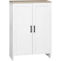 Buffet de cuisine avec double porte et etageres reglables, meuble de rangement 60 x 30 x 90 cm, blanc